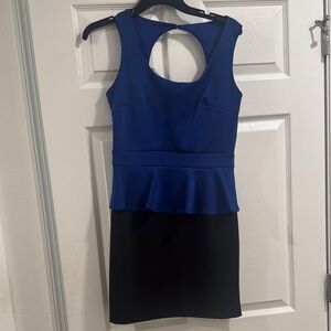 NWT Elegant Blue and Black Sleeveless Dress